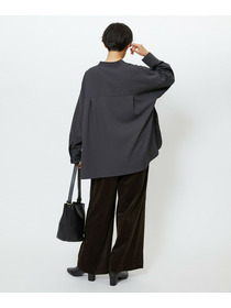 【feerique】【Lサイズ】feerique ウールライクストライプオーバーサイズシャツ 詳細画像 ブラウン 15