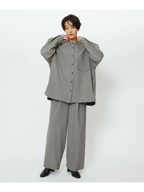 【feerique】【Lサイズ】feerique ウールライクストライプオーバーサイズシャツ 詳細画像 ブラウン 18