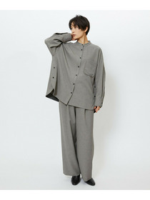 【feerique】【Lサイズ】feerique ウールライクストライプオーバーサイズシャツ 詳細画像 ブラウン 19