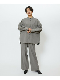 【feerique】【Lサイズ】feerique ウールライクストライプオーバーサイズシャツ 詳細画像 ブラウン 25