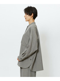 【feerique】【Lサイズ】feerique ウールライクストライプオーバーサイズシャツ 詳細画像 ブラウン 27