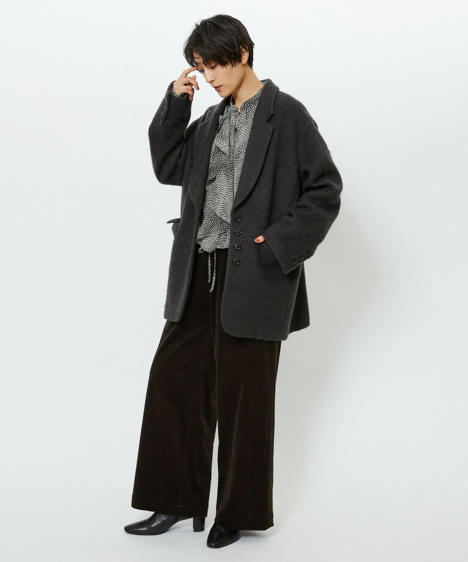 【feerique】【Lサイズ】feerique モヘアシャギーテーラードコート 詳細画像 キャメル 20