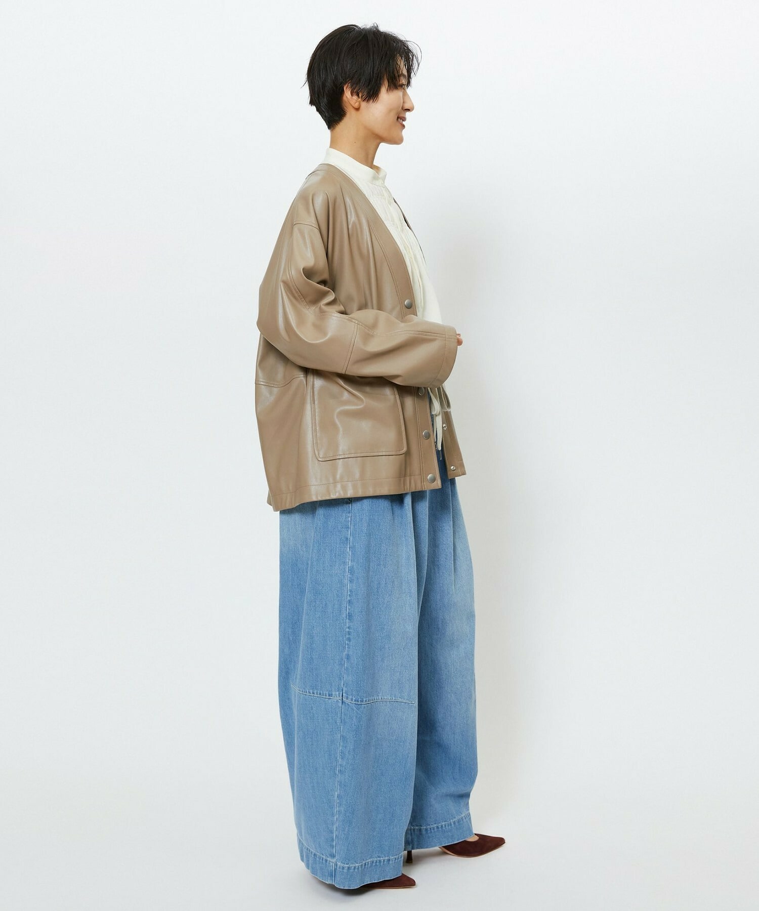 【feerique】【Lサイズ】feerique フェイクレザージャケット 詳細画像 ブラック 16