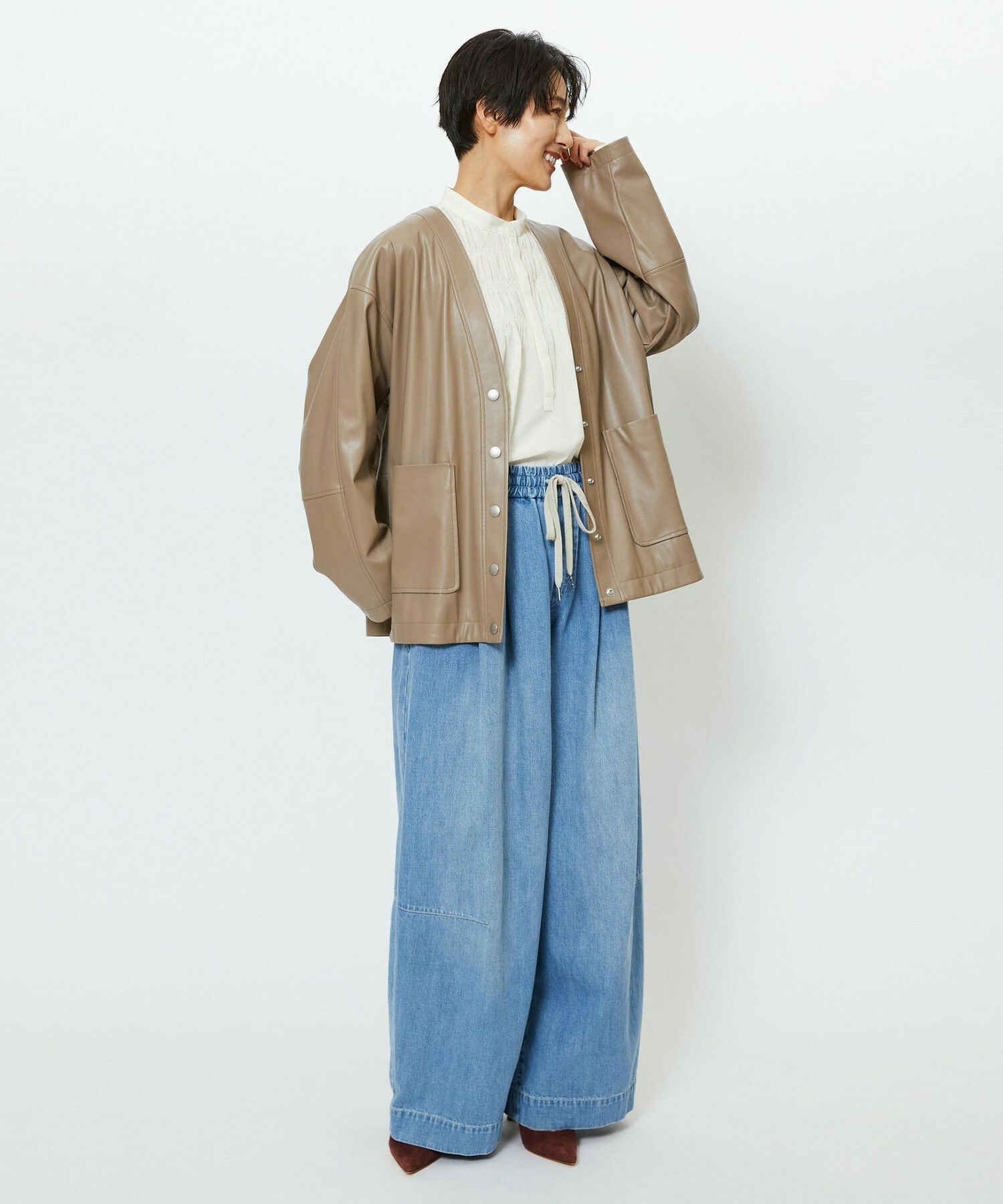 【feerique】【Lサイズ】feerique フェイクレザージャケット 詳細画像 ブラック 17