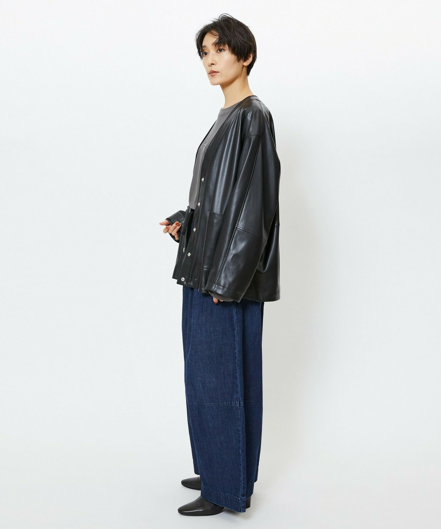 【feerique】【Lサイズ】feerique フェイクレザージャケット 詳細画像 ブラック 21