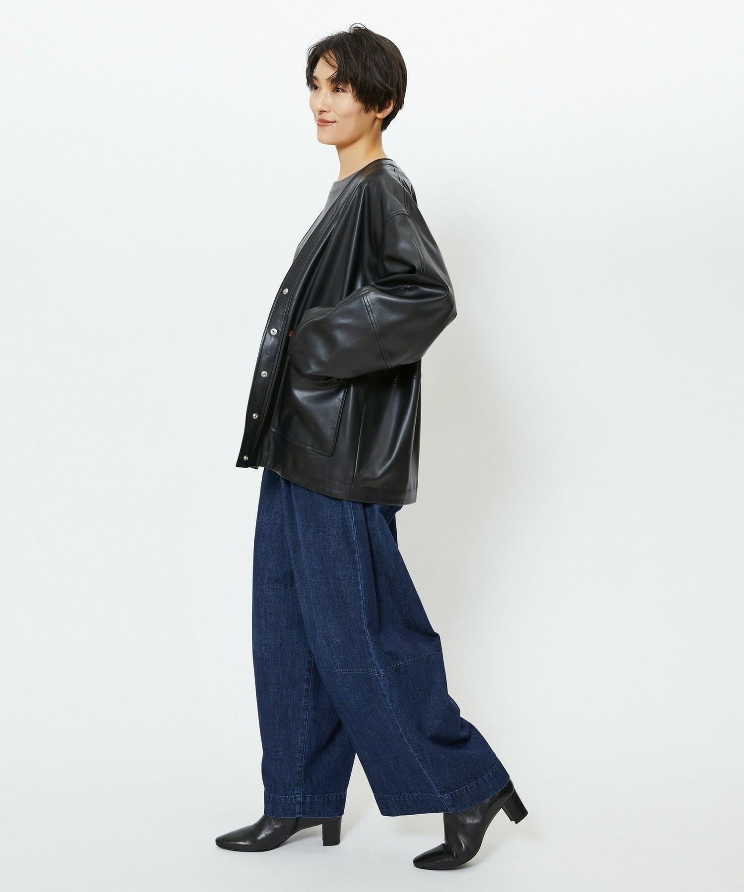 【feerique】【Lサイズ】feerique フェイクレザージャケット 詳細画像 ブラック 22