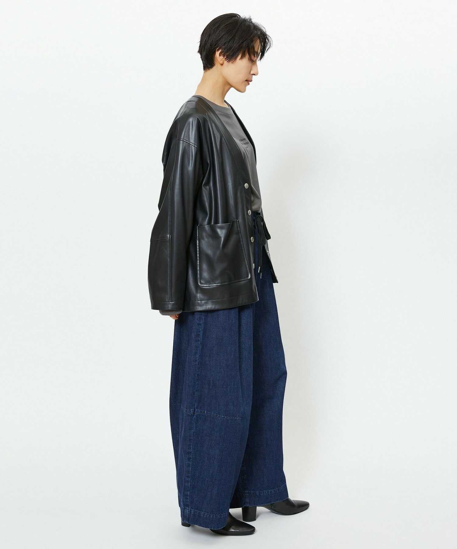 【feerique】【Lサイズ】feerique フェイクレザージャケット 詳細画像 ブラック 25