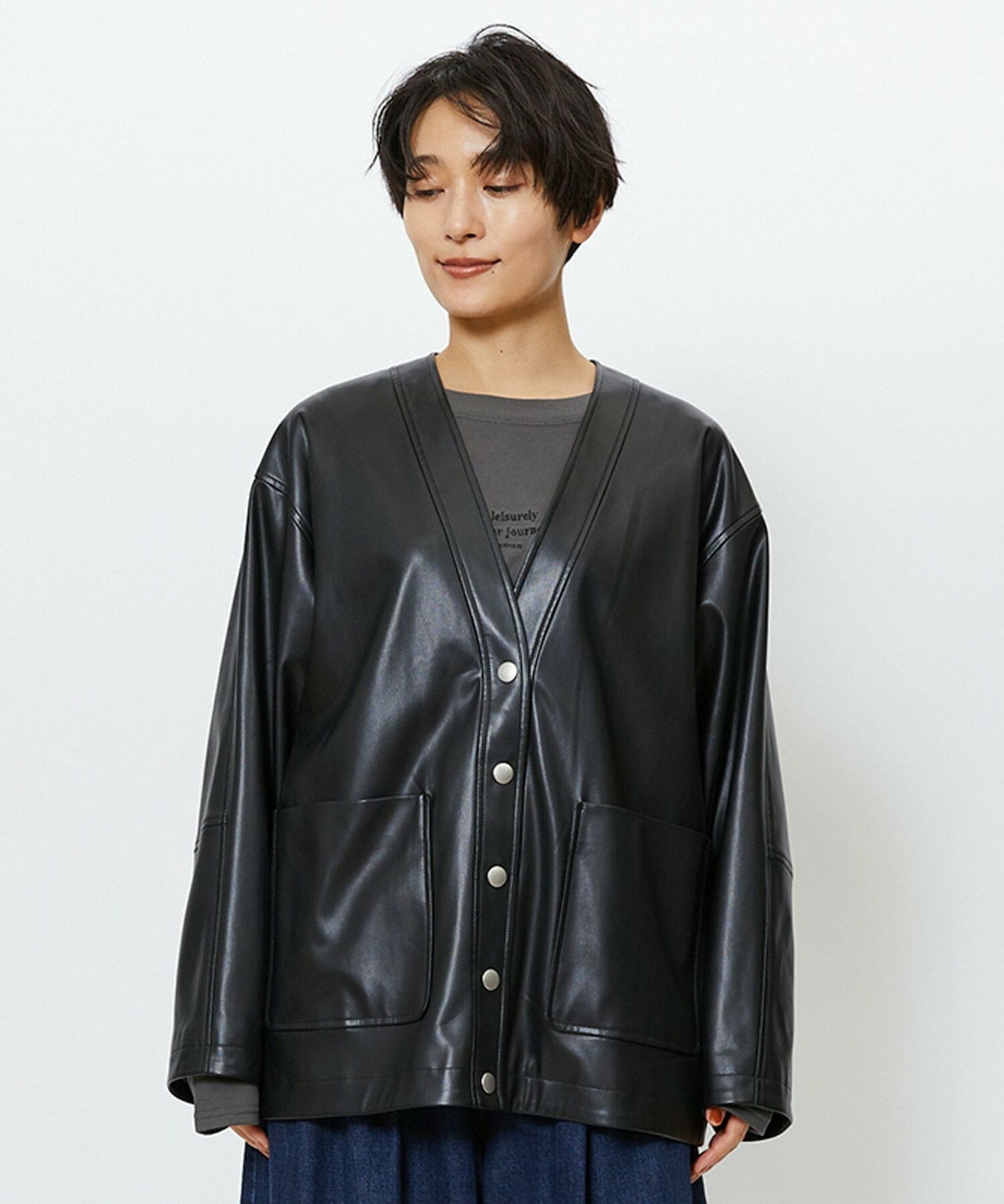 【feerique】【Lサイズ】feerique フェイクレザージャケット 詳細画像 ブラック 26