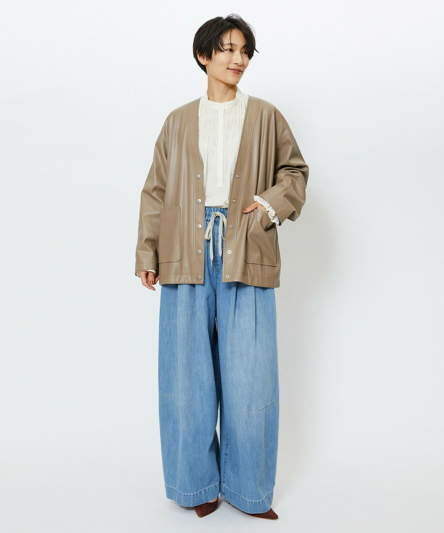 【feerique】【Lサイズ】feerique フェイクレザージャケット 詳細画像 ブラック 8