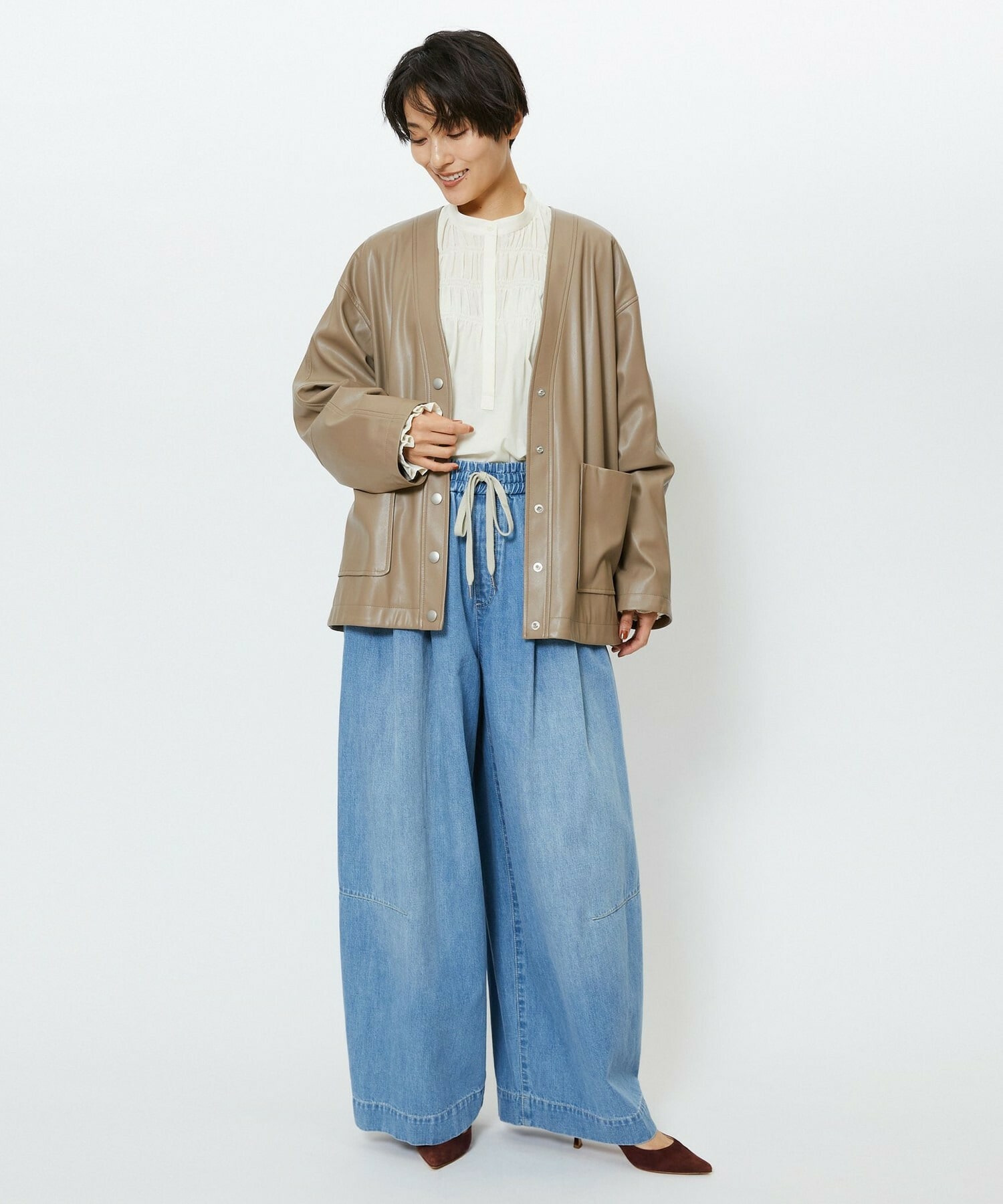 【feerique】【Lサイズ】feerique フェイクレザージャケット 詳細画像 ブラック 9