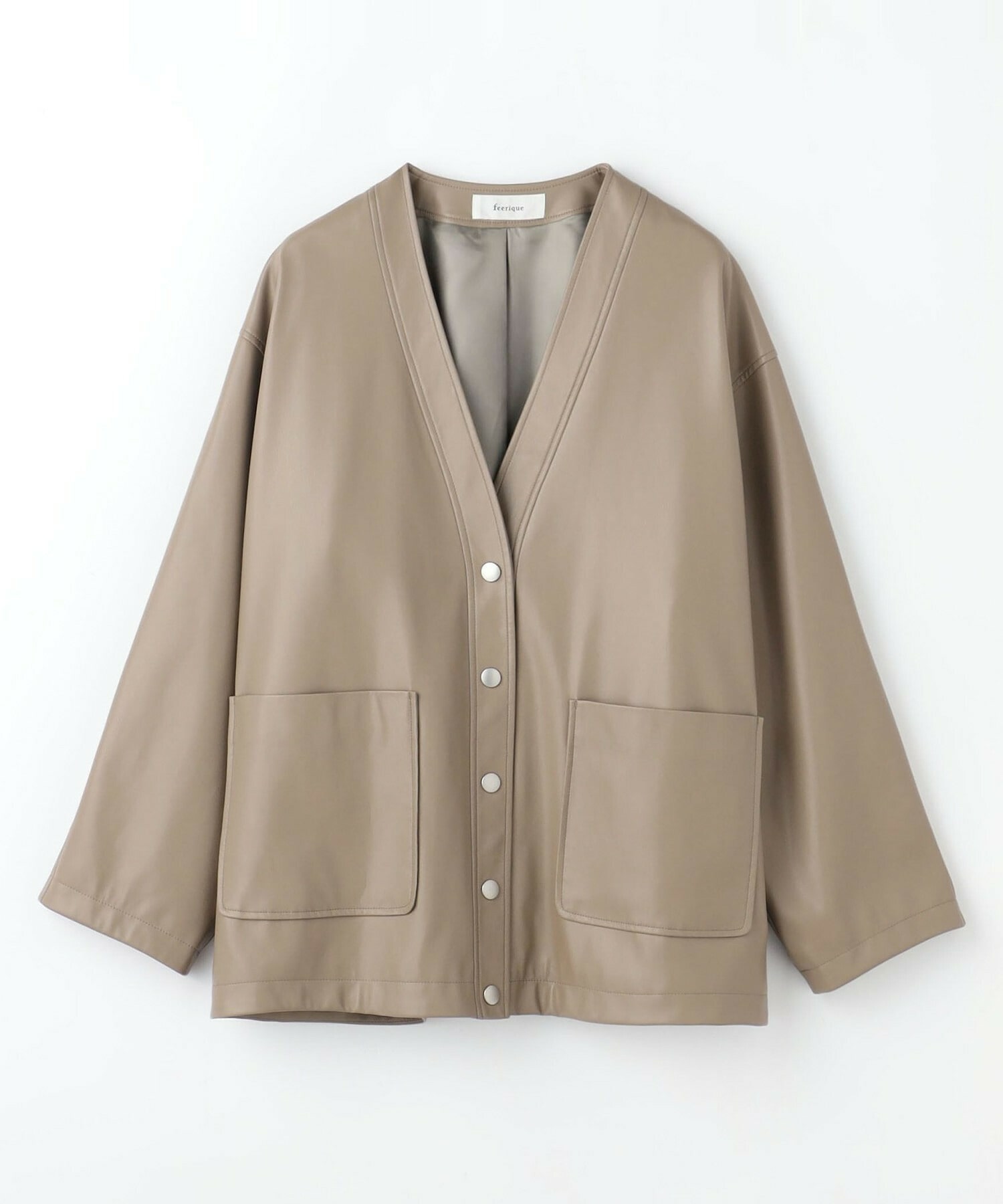 【feerique】【Lサイズ】feerique フェイクレザージャケット 詳細画像 モカ 1