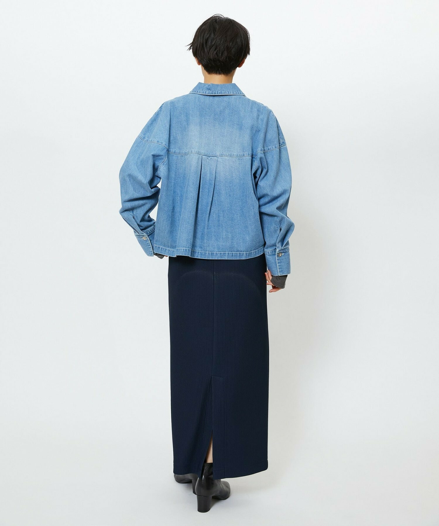 【feerique】【Lサイズ】feerique　デニムシャツブルゾン 詳細画像 ブルー 11