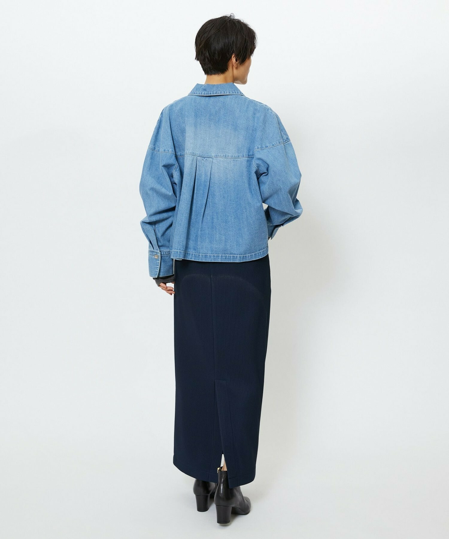 【feerique】【Lサイズ】feerique　デニムシャツブルゾン 詳細画像 ブルー 12