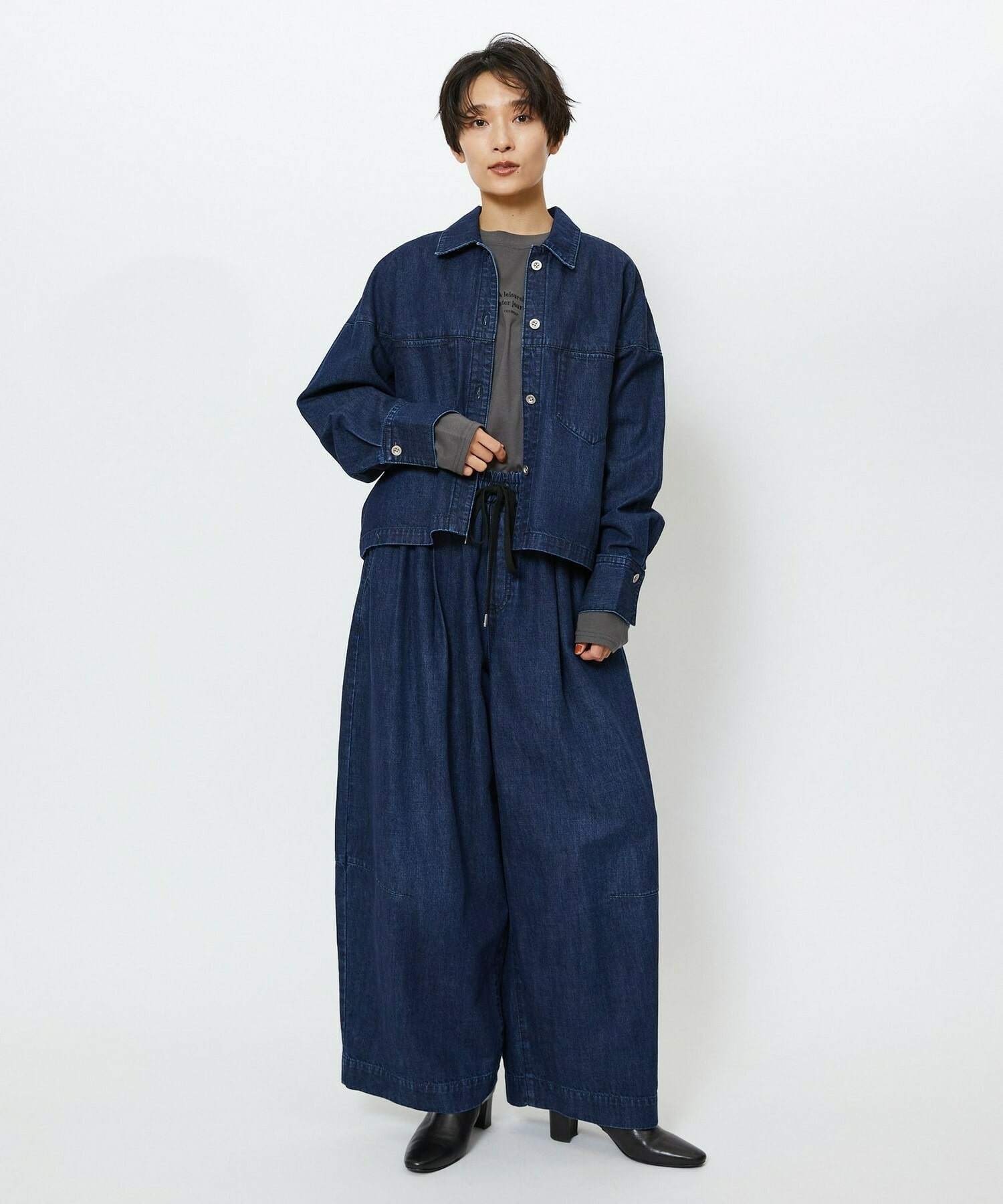 【feerique】【Lサイズ】feerique　デニムシャツブルゾン 詳細画像 ブルー 17