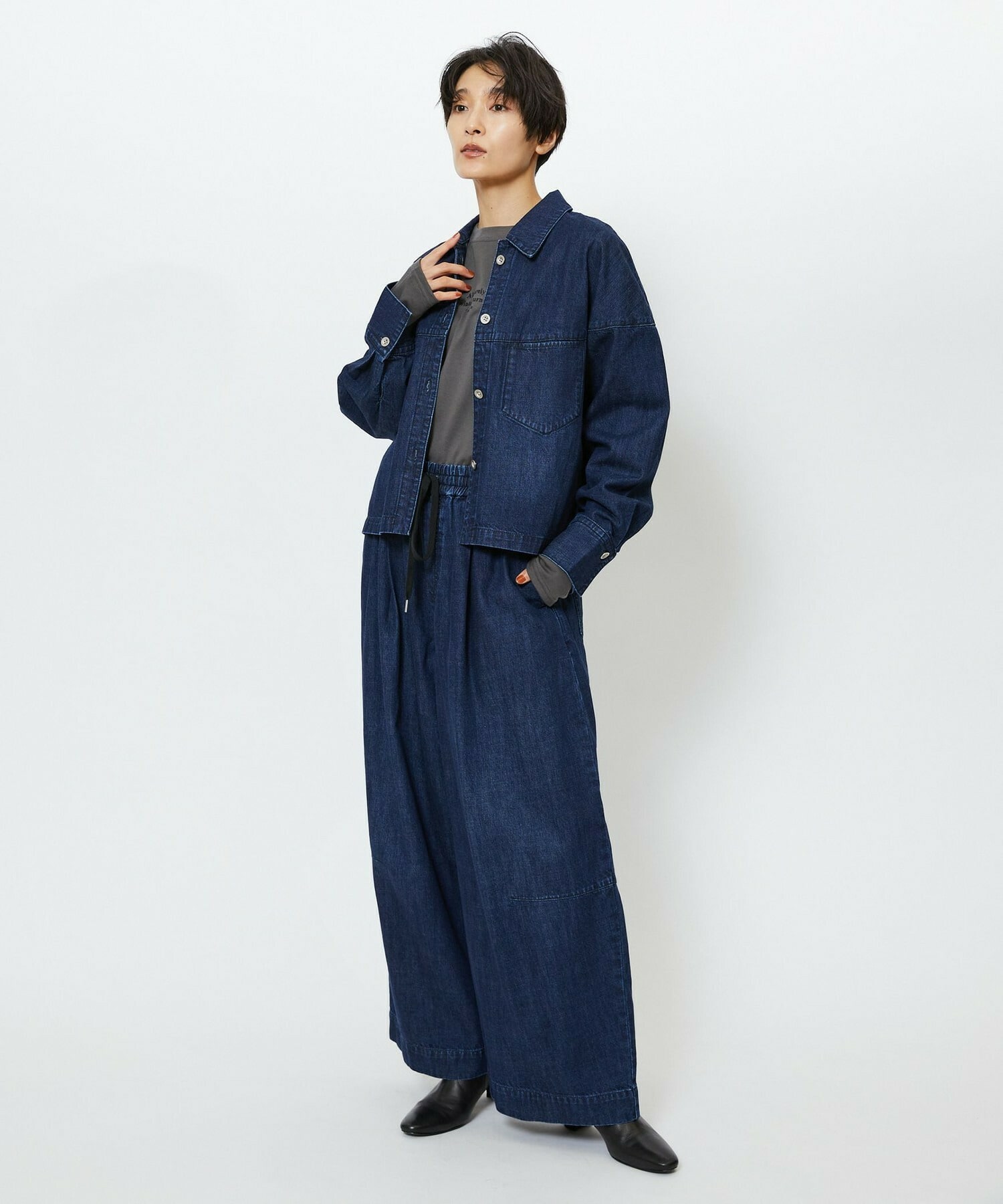 【feerique】【Lサイズ】feerique　デニムシャツブルゾン 詳細画像 ブルー 20