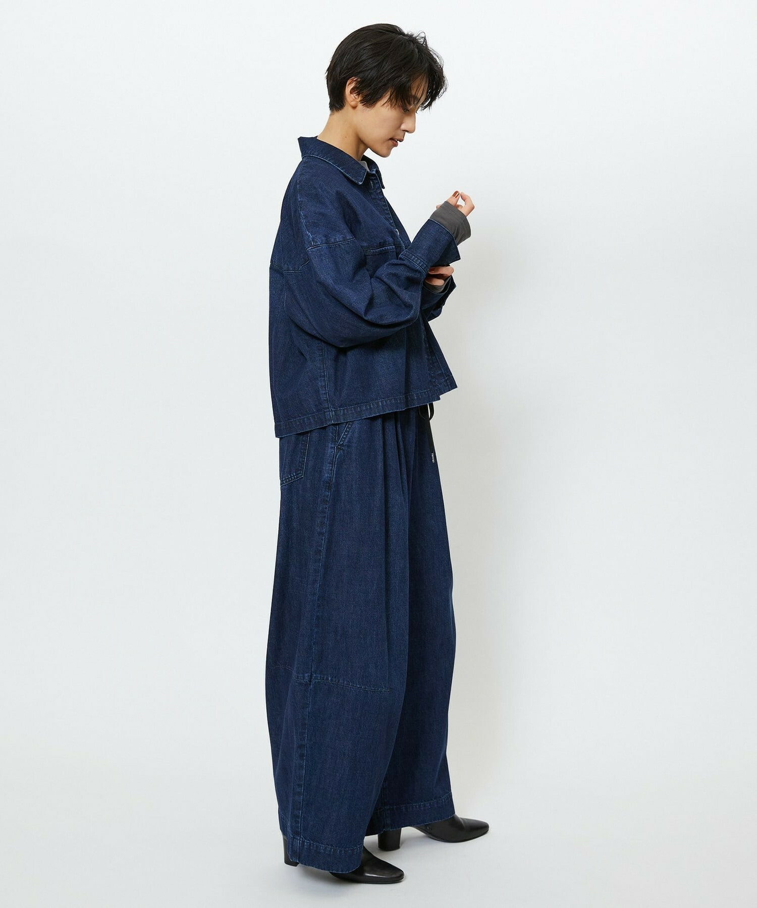 【feerique】【Lサイズ】feerique　デニムシャツブルゾン 詳細画像 ブルー 24