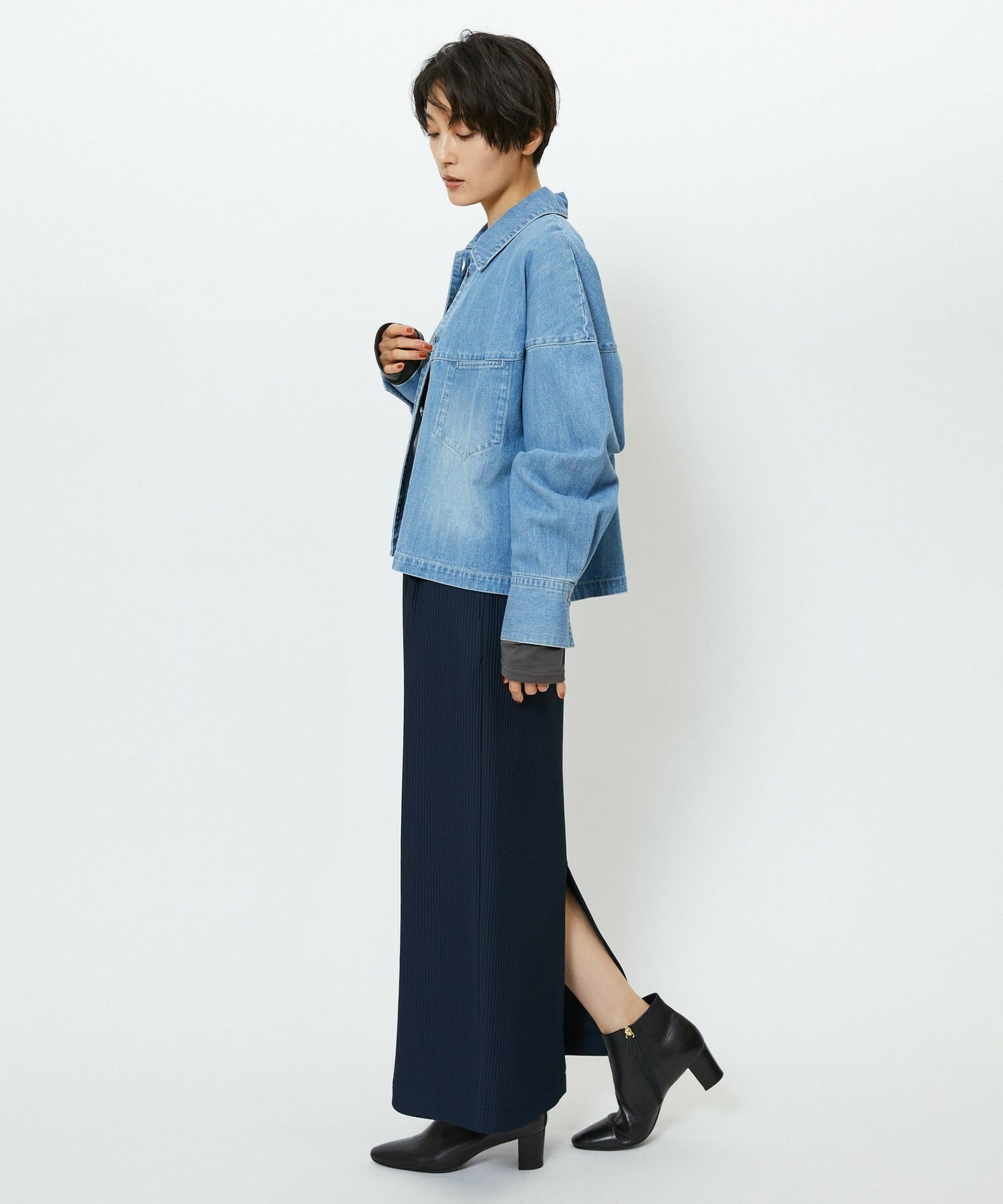 【feerique】【Lサイズ】feerique　デニムシャツブルゾン 詳細画像 ブルー 9