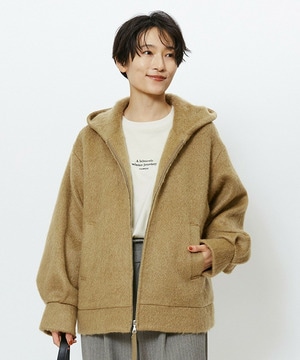 【feerique】【Lサイズ】feerique モヘアシャギーフードブルゾン 詳細画像 キャメル 2