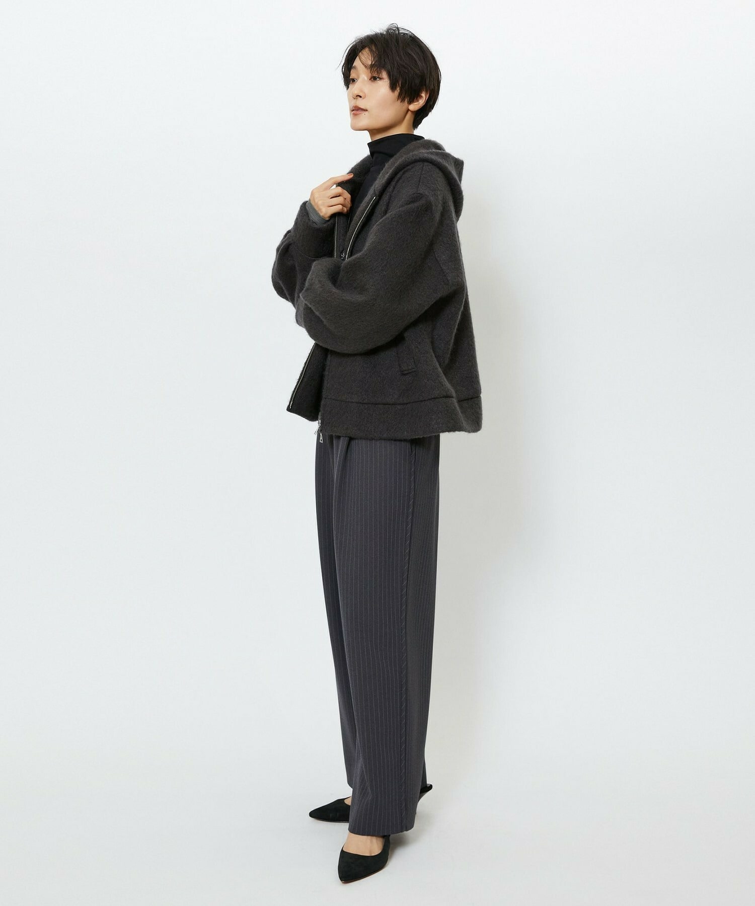 【feerique】【Lサイズ】feerique モヘアシャギーフードブルゾン 詳細画像 キャメル 12