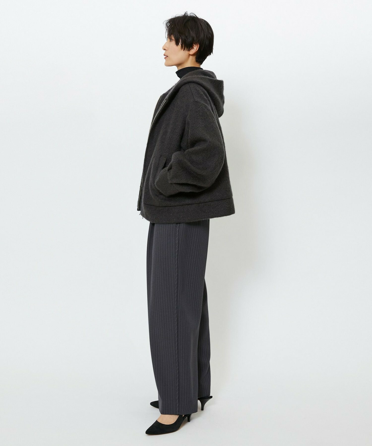 【feerique】【Lサイズ】feerique モヘアシャギーフードブルゾン 詳細画像 キャメル 13