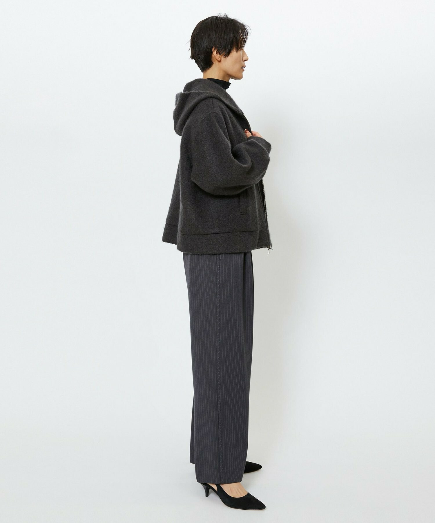 【feerique】【Lサイズ】feerique モヘアシャギーフードブルゾン 詳細画像 キャメル 16