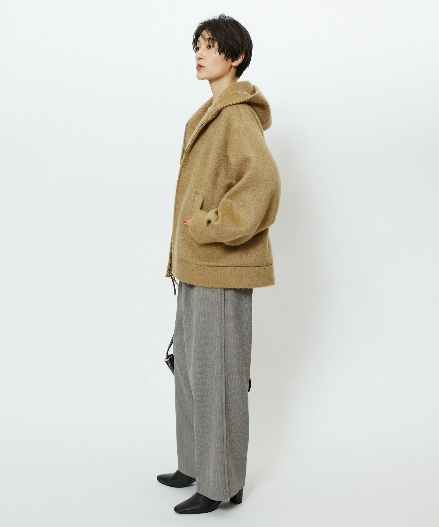 【feerique】【Lサイズ】feerique モヘアシャギーフードブルゾン 詳細画像 キャメル 22