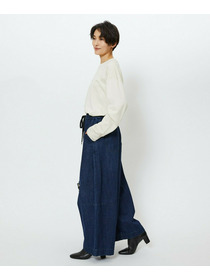 【feerique】【Lサイズ】feerique　デニムコクーンシルエットワイドパンツ 詳細画像 ブルー 9