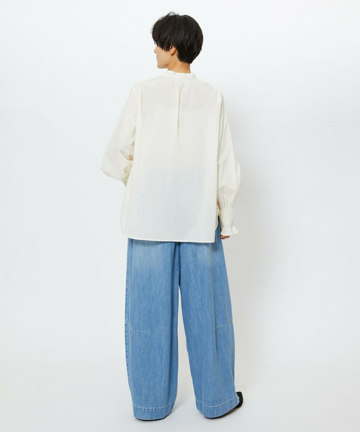 【feerique】【Lサイズ】feerique　デニムコクーンシルエットワイドパンツ 詳細画像 ブルー 19