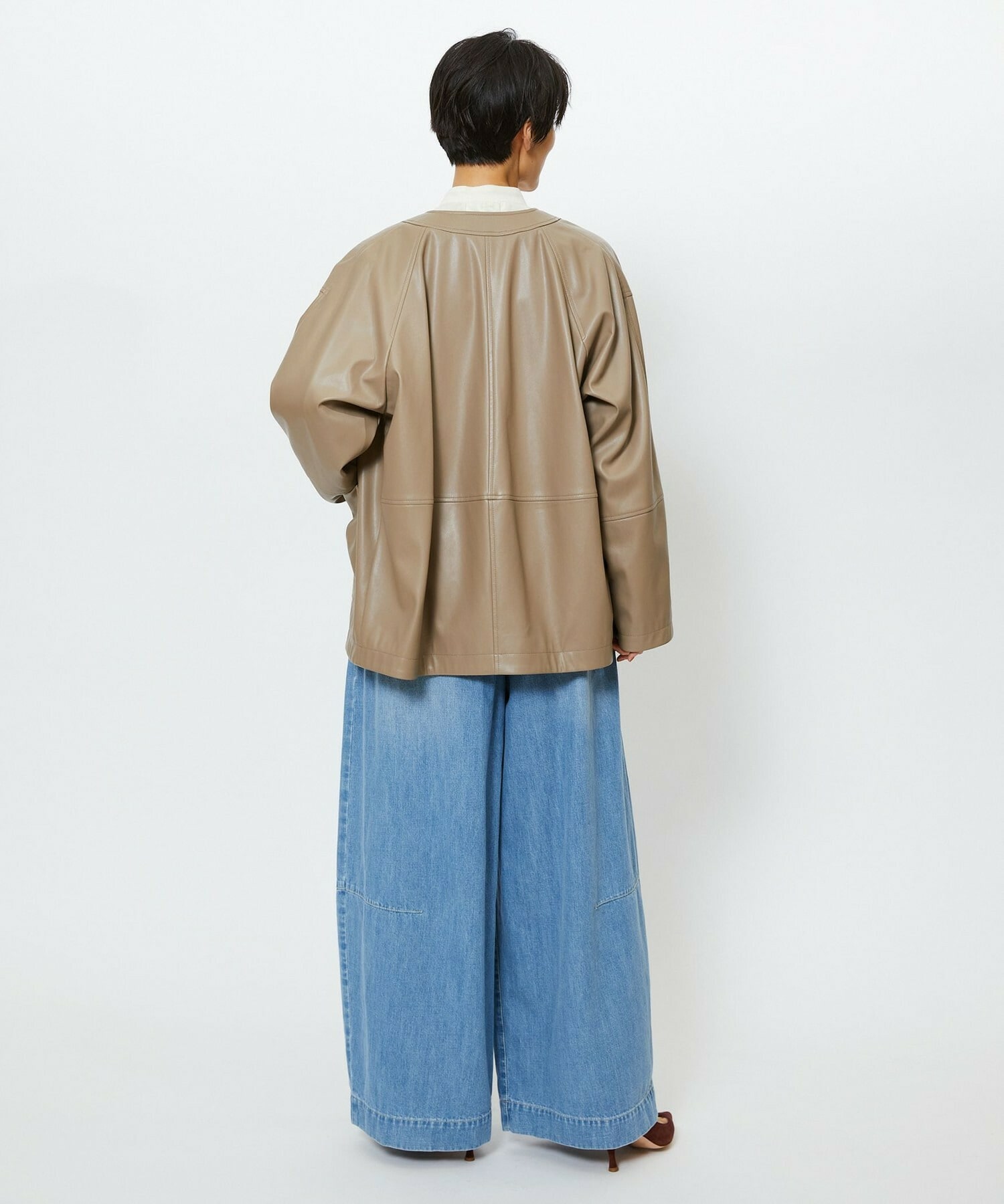 【feerique】【Lサイズ】feerique　デニムコクーンシルエットワイドパンツ 詳細画像 ブルー 23