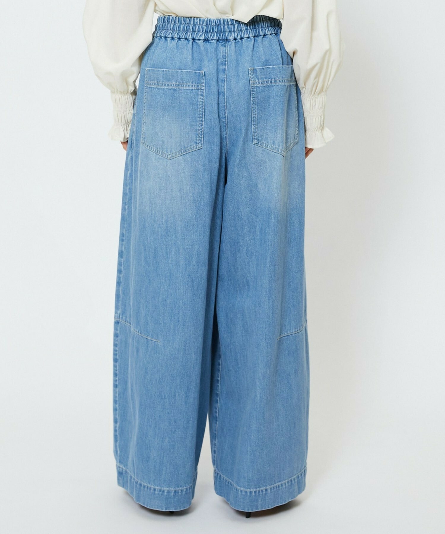 【feerique】【Lサイズ】feerique　デニムコクーンシルエットワイドパンツ 詳細画像 ブルー 27