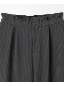 【feerique】【Lサイズ】feerique ウールライクストライプワイドパンツ 詳細画像 チャコールグレー 1