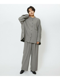 【feerique】【Lサイズ】feerique ウールライクストライプワイドパンツ 詳細画像 チャコールグレー 12