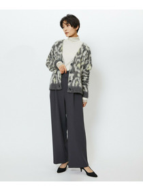 【feerique】【Lサイズ】feerique ウールライクストライプワイドパンツ 詳細画像 チャコールグレー 7