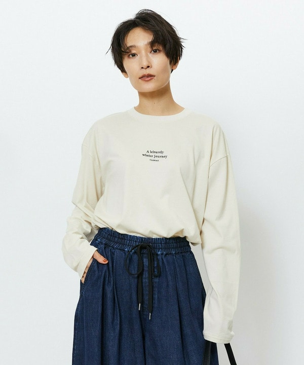 【Lサイズ】feerique　刺繍ロゴラウンドヘムプルオーバー 詳細画像 ナチュラル 2