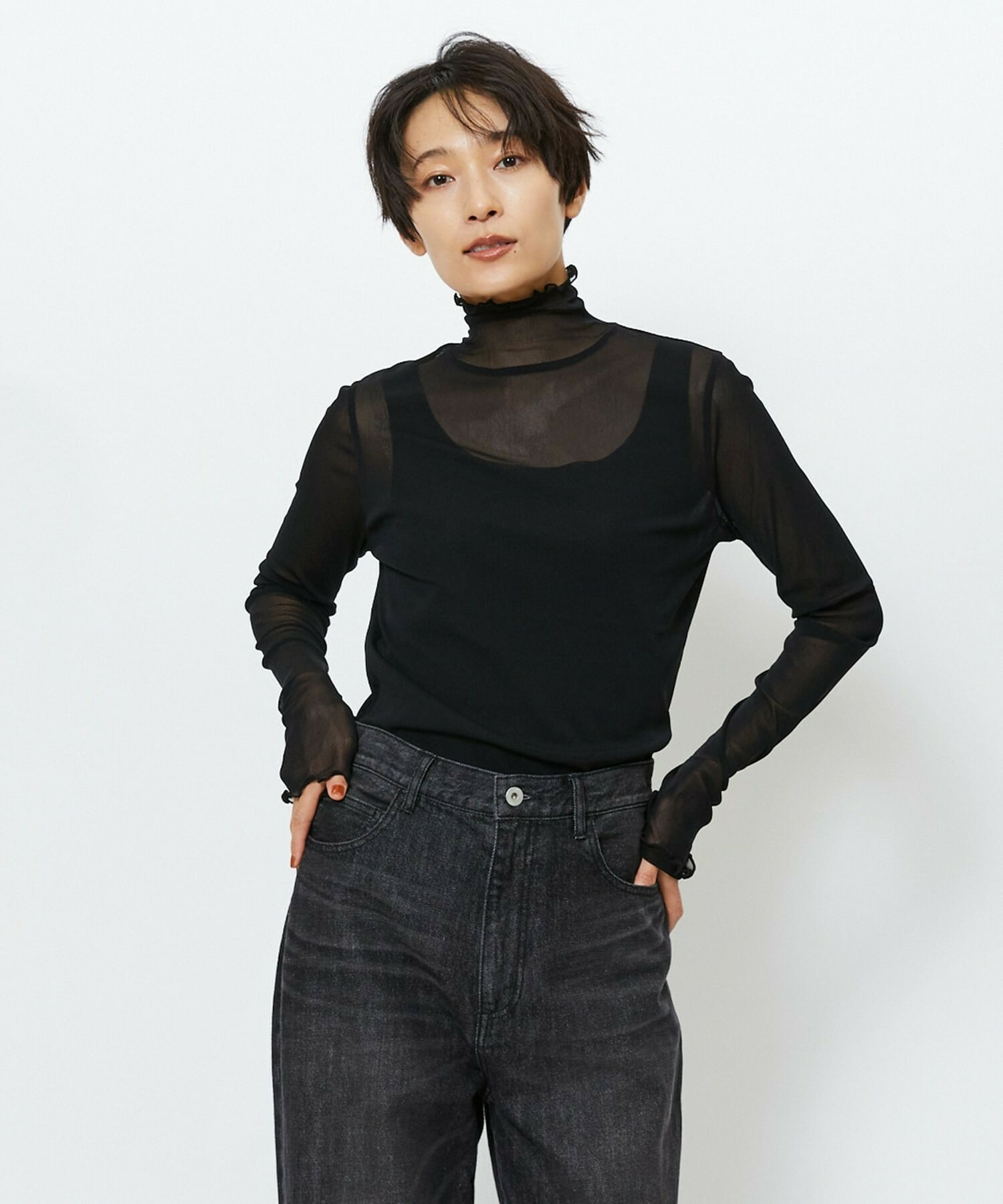 【feerique】【Lサイズ】feerique ソフトチュールストレッチインナー 詳細画像 ブラック 2