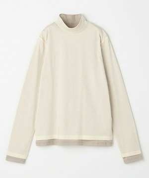 【feerique】【Lサイズ】feerique シアー天竺配色ハイネックプルオーバー 詳細画像 ホワイト系その他 1