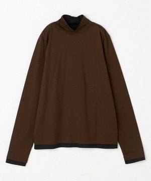 【feerique】【Lサイズ】feerique シアー天竺配色ハイネックプルオーバー 詳細画像 ブラウン系その他 1