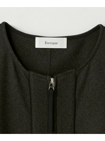 【feerique】【Lサイズ】feerique ウールライクニットツイルコクーンシルエットプルオーバー 詳細画像 チャコールグレー 1