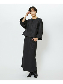 【feerique】【Lサイズ】feerique ウールライクニットツイルコクーンシルエットプルオーバー 詳細画像 チャコールグレー 24