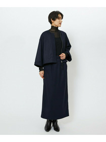 【feerique】【Lサイズ】feerique ウールライクニットツイルパイピングスカート 詳細画像 ネイビー 16