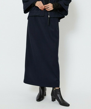 【feerique】【Lサイズ】feerique ウールライクニットツイルパイピングスカート 詳細画像 ネイビー 2