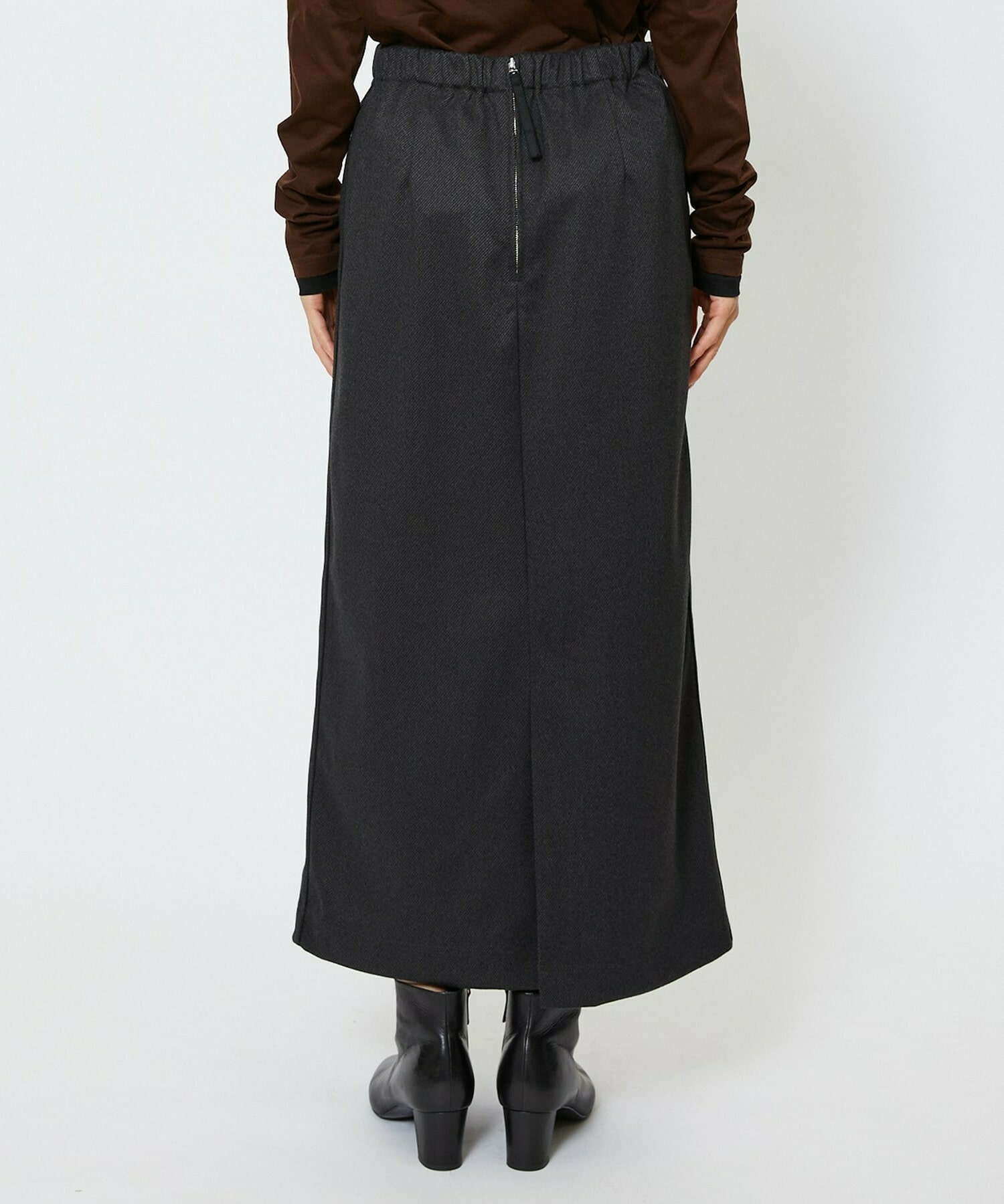 【feerique】【Lサイズ】feerique ウールライクニットツイルパイピングスカート 詳細画像 ネイビー 29