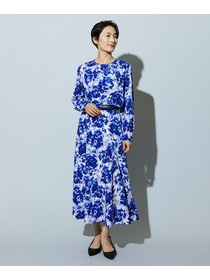 【wb】【Lサイズ】wb アブストラクトライクプリントブラウス 詳細画像 ブルー系その他 10