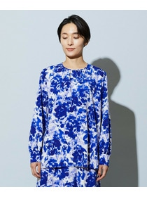 【wb】【Lサイズ】wb アブストラクトライクプリントブラウス 詳細画像 ブルー系その他 22