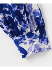 【wb】【Lサイズ】wb アブストラクトライクプリントブラウス 詳細画像 ブルー系その他 3