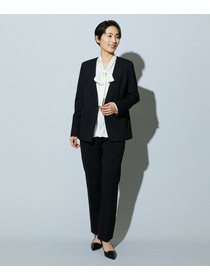 【wb】【Lサイズ】wb バックサテンジョーゼットVネックブラウス 詳細画像 ブラック 10