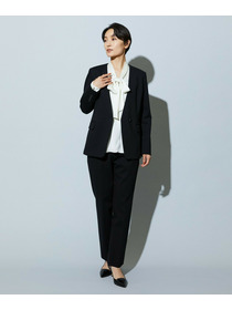 【wb】【Lサイズ】wb バックサテンジョーゼットVネックブラウス 詳細画像 ブラック 12