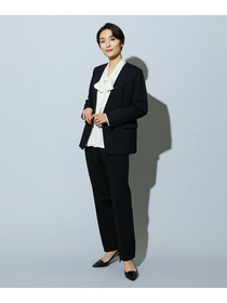 【wb】【Lサイズ】wb バックサテンジョーゼットVネックブラウス 詳細画像 ブラック 15