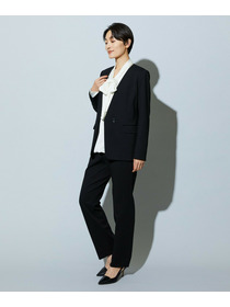 【wb】【Lサイズ】wb バックサテンジョーゼットVネックブラウス 詳細画像 ブラック 16