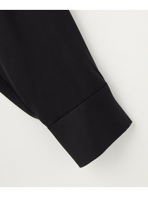 【wb】【Lサイズ】wb バックサテンジョーゼットVネックブラウス 詳細画像 ブラック 5